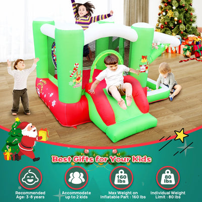 Track 7 Inflatable Bounce House for Kids, 80" x 91" x 55"in, Christmas Slide Inflatable Bouncer with Blower, Slide, Jumping, Outdoor and Indoor, for Kids Aged 3+