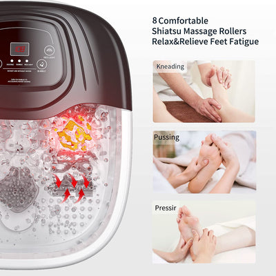 YOZIHAYL Foot Spa Bath Massager with Heat Epsom Salt Bubbles Vibration and Red Light 8 Massage Roller Pedicure Tub for Stress Relief Foot Soaker Acupressure Points&Temperature Contr