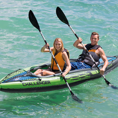 Intex Challenger K2 Inflatable Kayak with Oars and Hand Pump