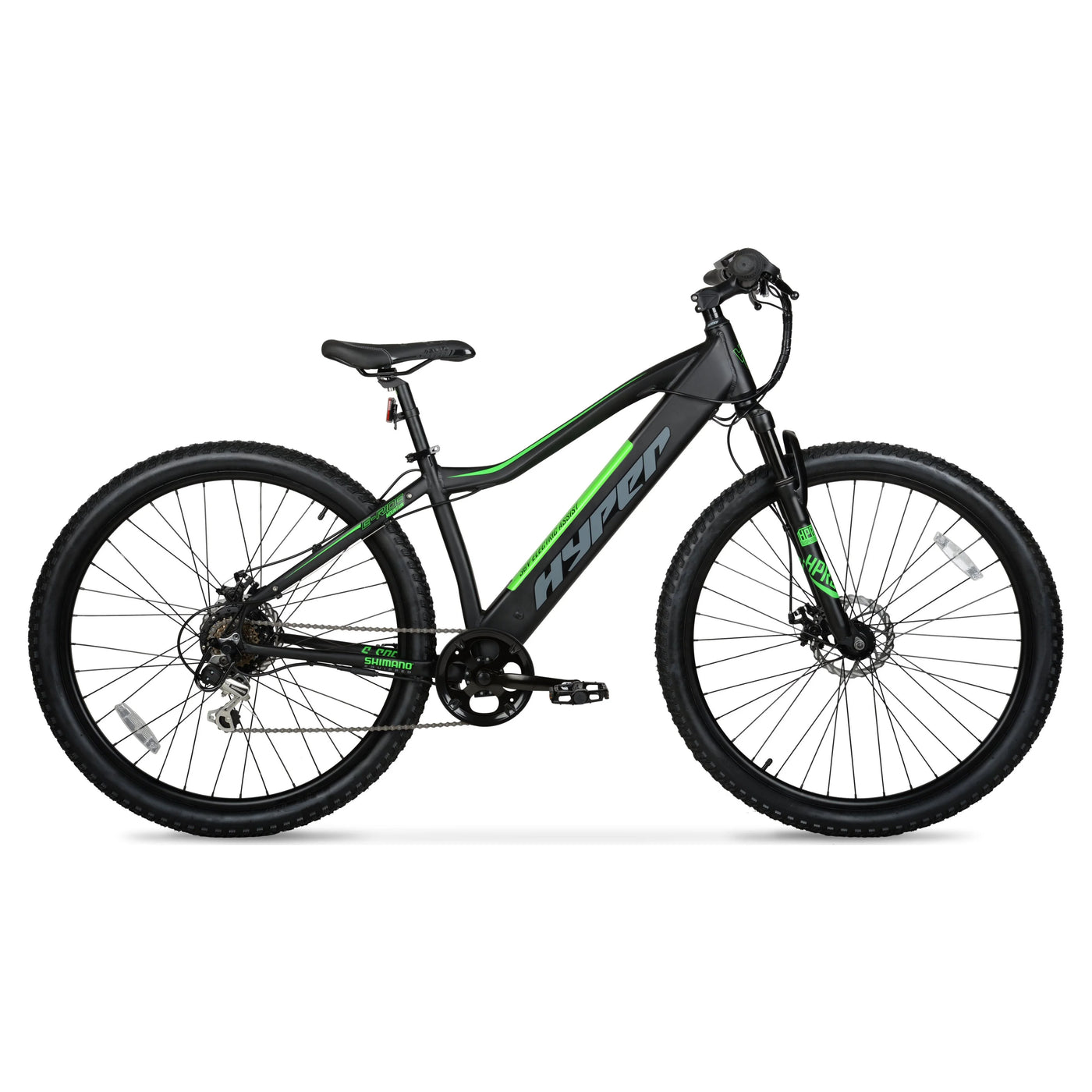 Hyper Bicycles 29" 36V Electric Mountain Bike for Adults, Pedal-Assist, 250W E-Bike Motor, Black