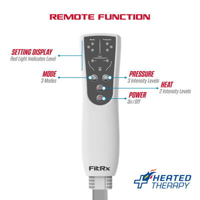 FitRx RecoverMax Leg Massager, Heated Compression Leg and Foot Massager with Multiple Massage, Intensity, and Heat Levels