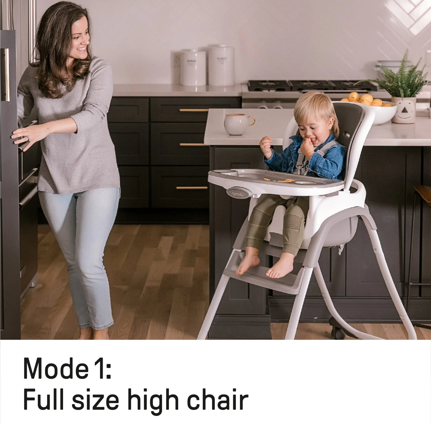 Ingenuity SmartClean Trio Elite 3-in-1 Convertible High Chair, Toddler Chair, and Booster Seat, For Ages 6 Months and Up, Unisex - Slate