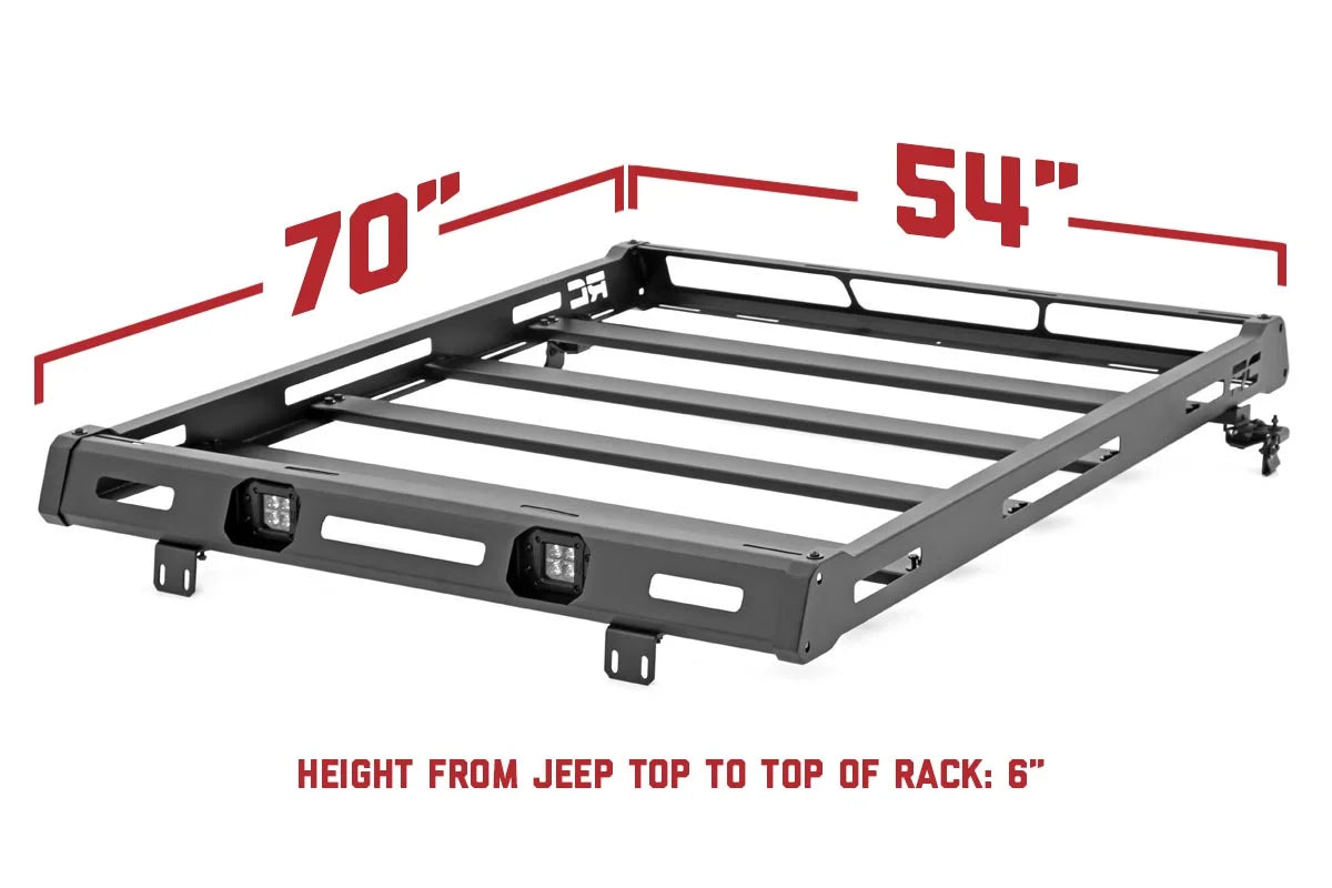 Rough Country LED Roof Rack System for 2007-2018 Jeep Wrangler JK - 10615