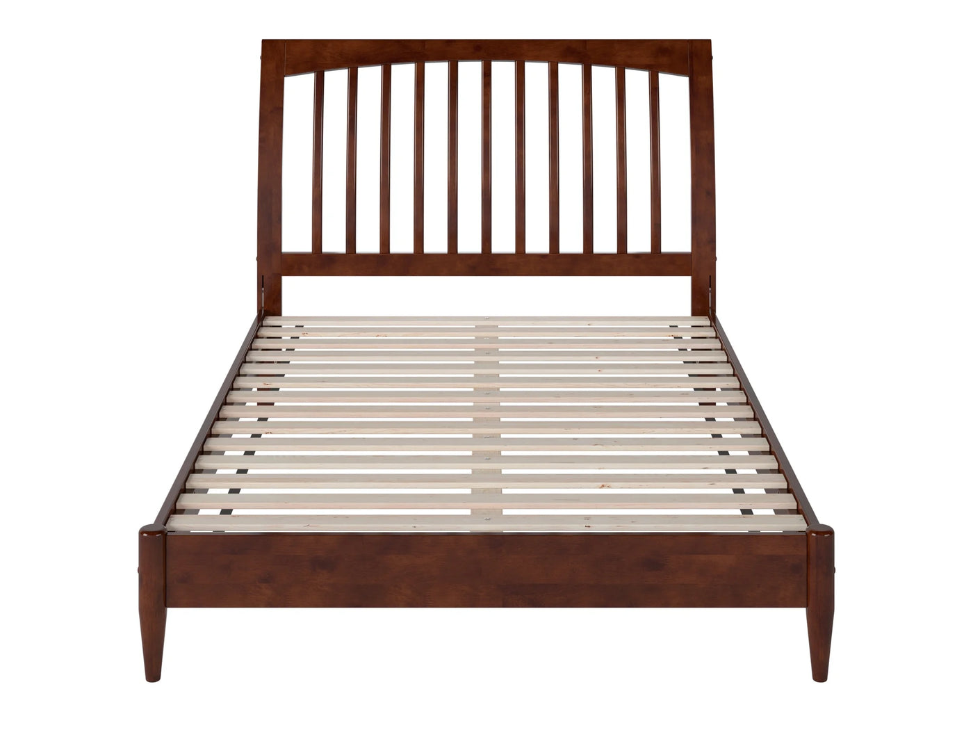 AFI Orleans Full Solid Wood Low Profile Sleigh Platform Bed, Walnut