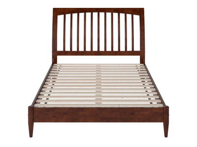 AFI Orleans Full Solid Wood Low Profile Sleigh Platform Bed, Walnut