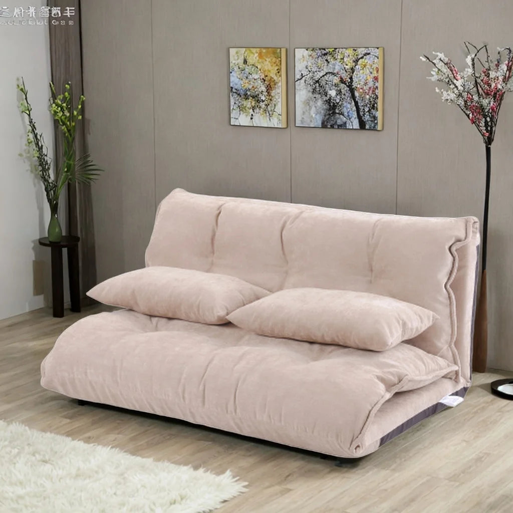 Orisfur. Lazy Sofa Adjustable Folding Futon Sofa Video Gaming Sofa with Two Pillows