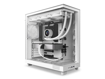 NZXT H6 FLOW Compact Dual-Chamber Mid-Tower Airflow Case, White, CC-H61FW-01