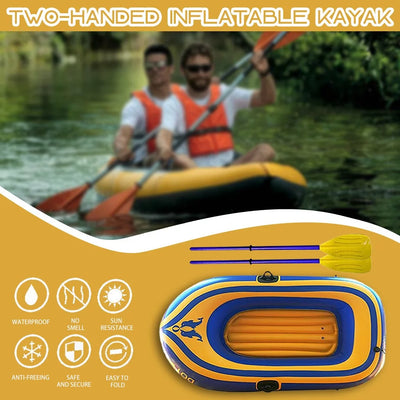 YDNGF Thickened Pvc Inflatable 2person Kayak Rafting Boat Inflatable Boat 2person Boat Dinghy Sports Leisure Inflatable Fishing Rafting Water