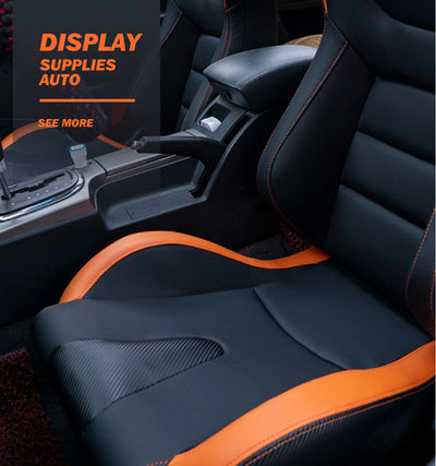 Racing Seats, 2PCS Universal PVC Leather Racing Seats with Dual Lock Sliders, Reclining Design & Front-Back Adjustable Seats (Black&Orange)