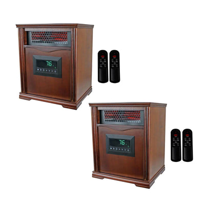 Lifesmart 1500W Electric Infrared Quartz Indoor Space Heater, (2 Pack)