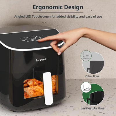 Air Fryer 8Qt Plus Oilless 8-in-1 Family Size AirFryer,Easy Viewing Window and Fast Healthy cooking,Dishwasher-Safe Basket,Digital Touchscreen,Quiet, AF701, Black