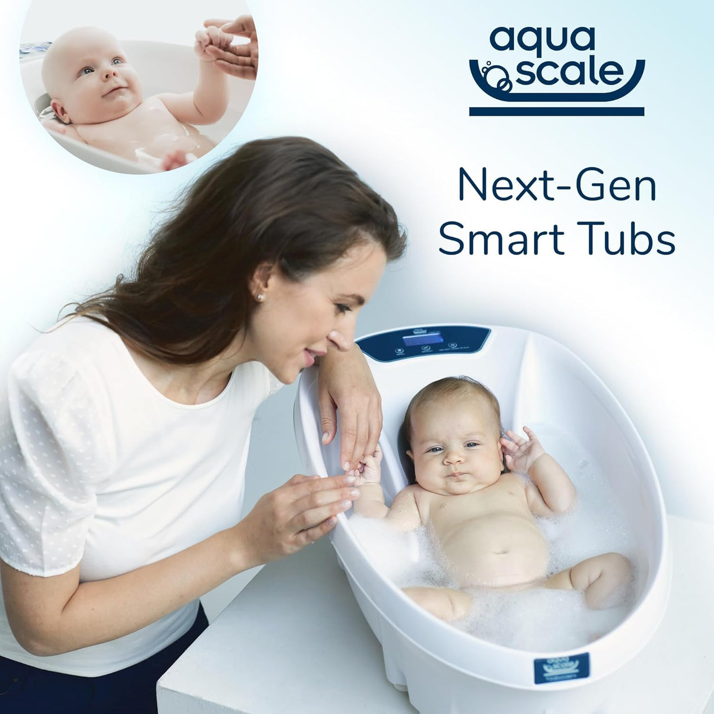 Baby Patent AquaScale Baby Bath Tub - 0-24m - GEN 3 - with Thermometer & Scale | Bathtub for Newborn, Infant & Toddler, Small to Large