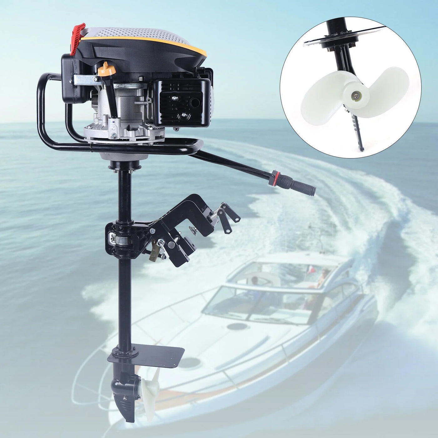 4 Stroke 3.2KW Outboard Boat Motor Engine & Air Cooling System Heavy Duty