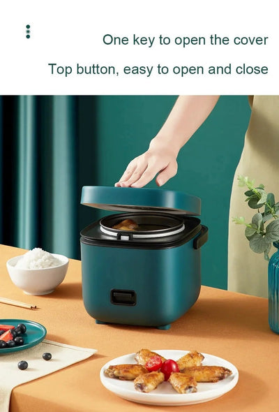 1.2L Mini Electric Rice Cooker - Intelligent, Automatic, Household Appliance for Small Meals, Food Warming, and Steaming - Ideal for 1-2 People Blue