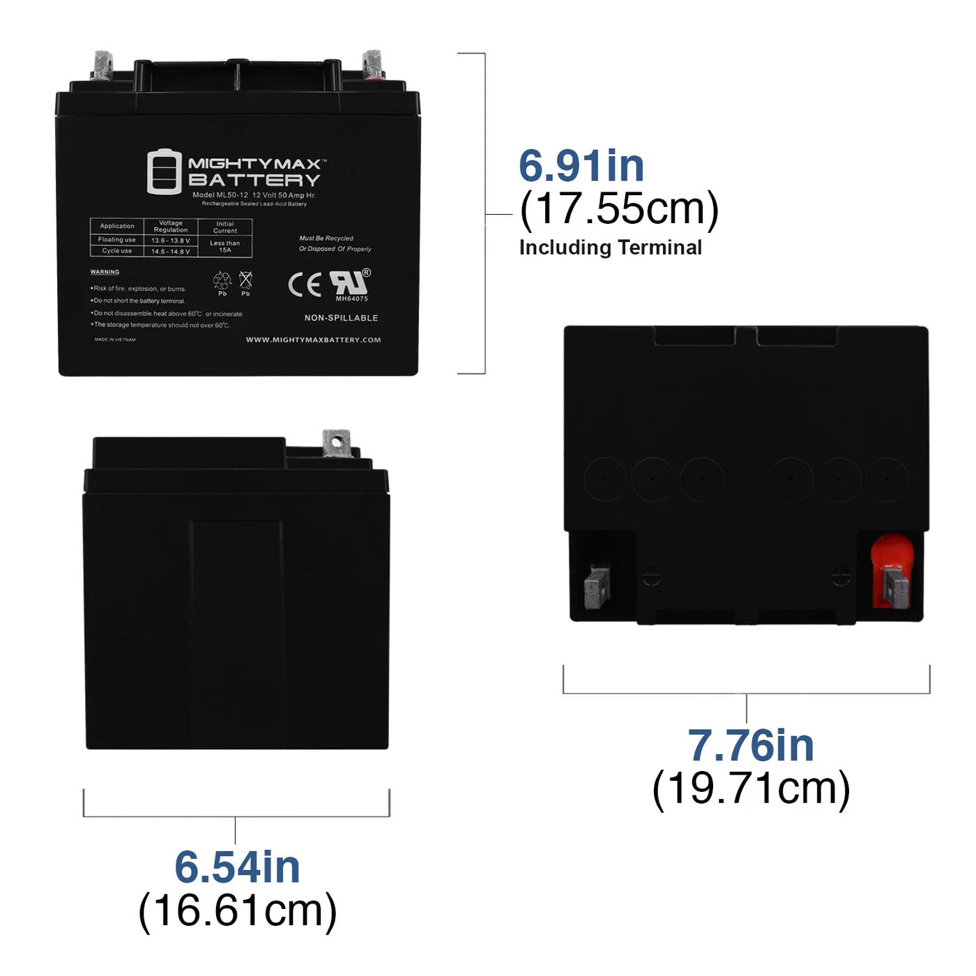 12V 50AH Replacement Battery for Heartway Mystere PF5, Forsa H10