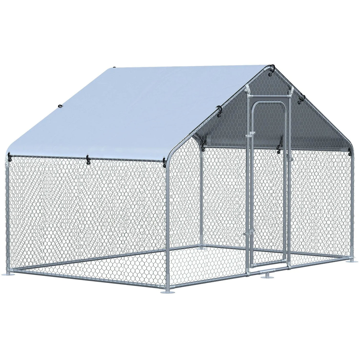 GFVCNIO PawHut Large Coop Metal Run with Waterproof and Anti-UV Cover Spire Shaped Walk-in Fence Cage Hen House for Outdoor and Yard Farm Use 1.26” Tube Diameter 9.8‘ x 6.6‘ x 6.4‘