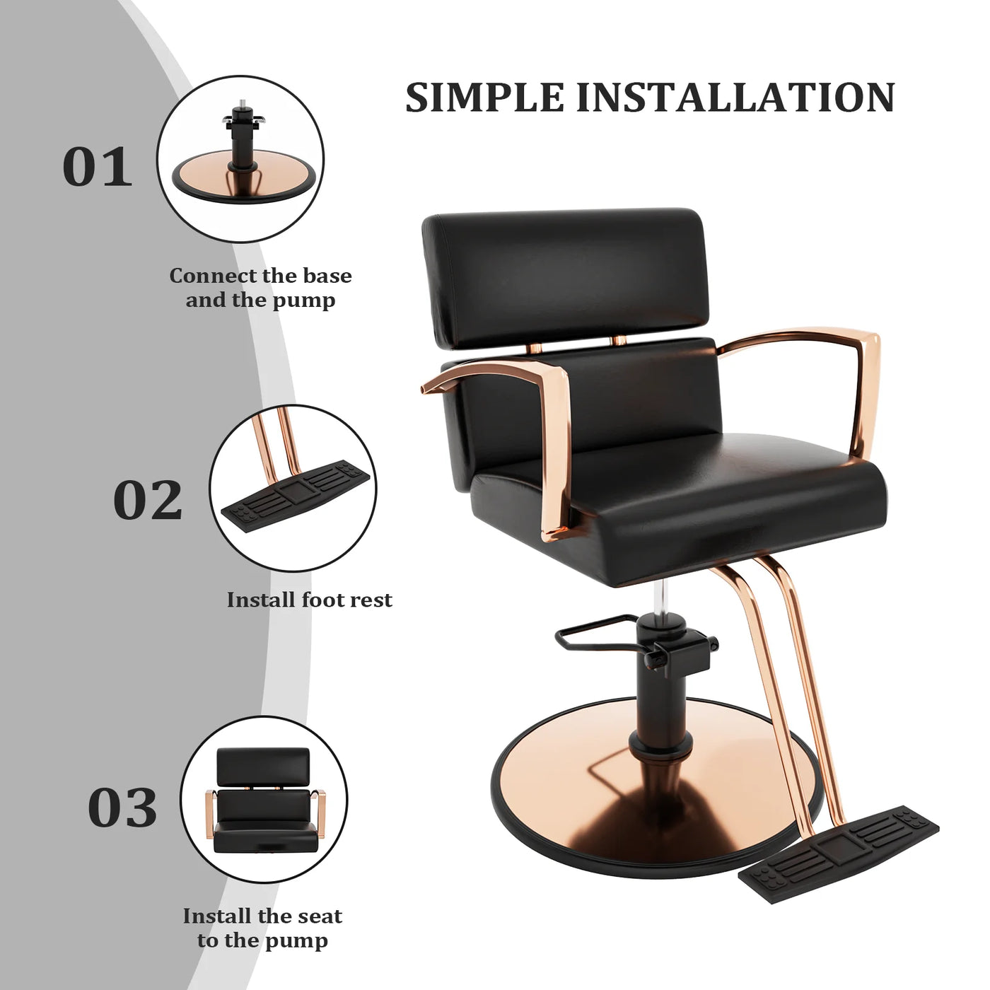 OmySalon Salon Chair Heavy Duty for Stylist, Barber Chair 360 Degree Swivel, Hydraulic Pump for Hair Cutting, Beauty Spa Styling Hairdressing Tattoo Equipment