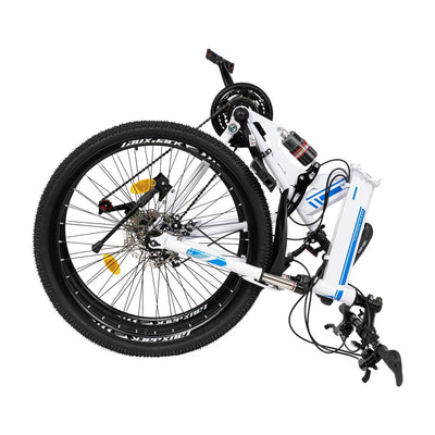 Wuzstar 26" Mountain Folding Bike 21-Speed High-Carbon Steel Mountain Bicycle with Dual Disc-Brake