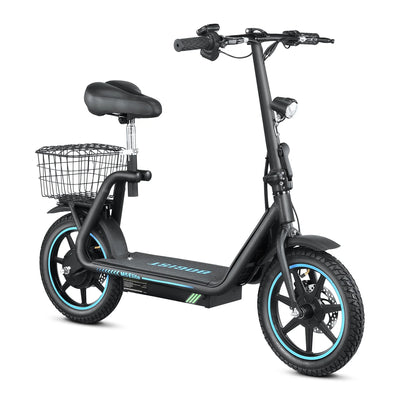 BOGIST Electric Scooter for Adults with Seat, 500W Motor(Peak 800W), 25mph, 45km Range, 48V 13Ah, Electric Bicycle with Basket, BOGIST M5 Elite,Blue