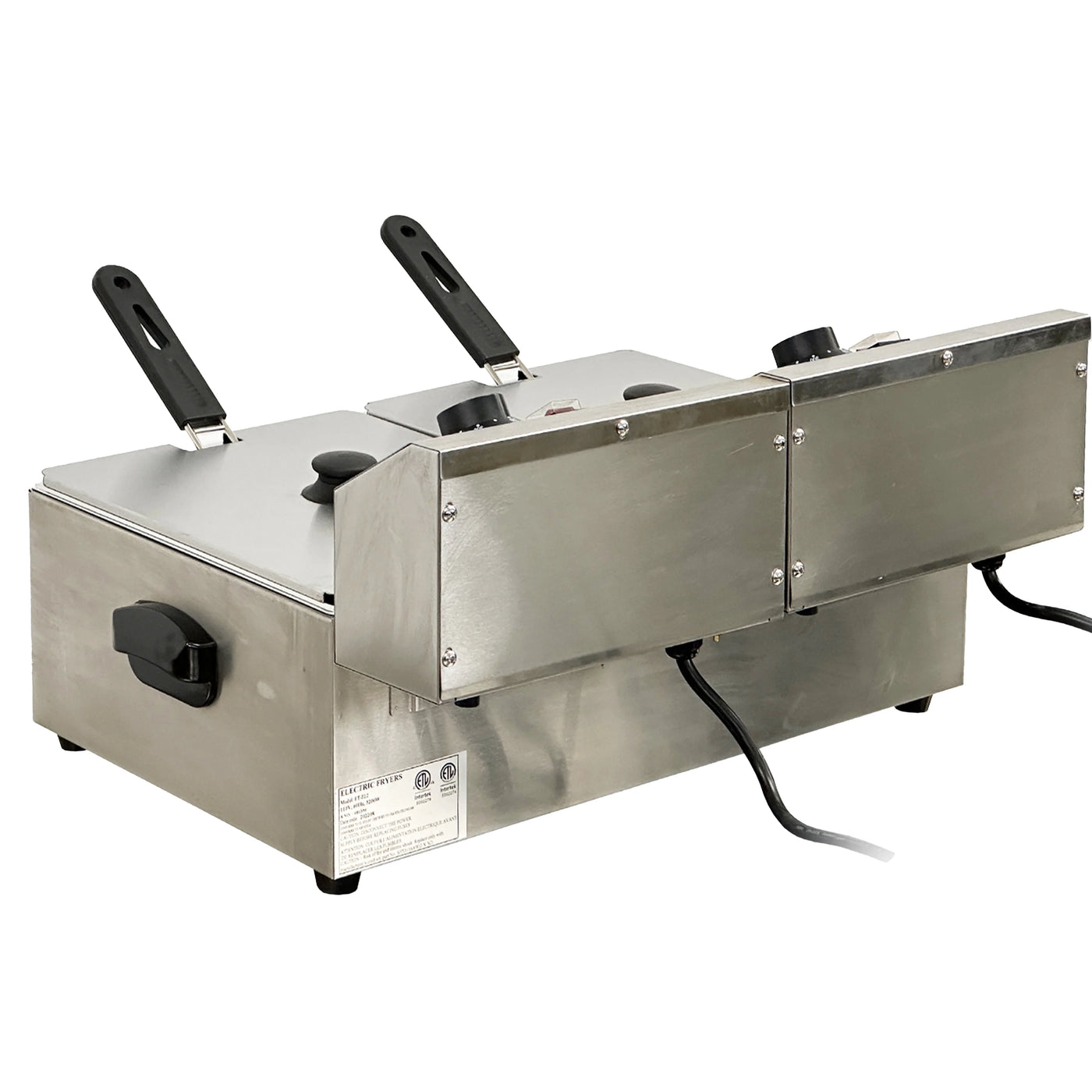 23 in. Commercial Electric Countertop Stainless Steel Deep Fryer 12L 2.5KW