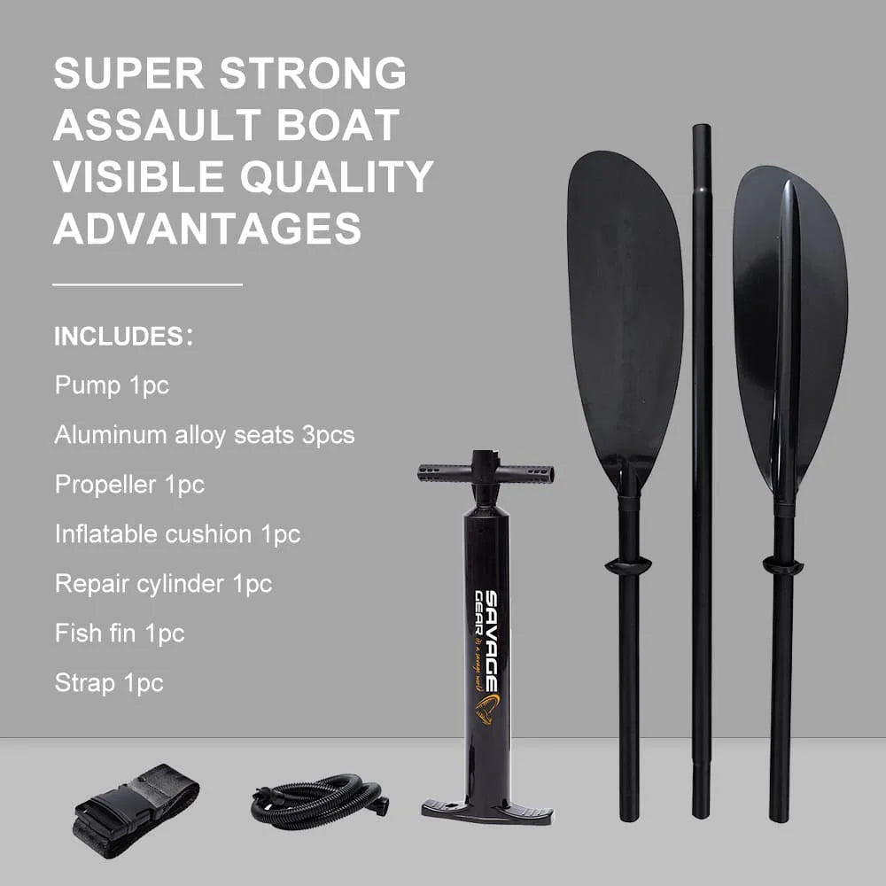 2 Person Inflatable Kayak Fishing PVC Boat - 130'' x 43'' x 11.8'' with Aluminum Alloy Seat, Paddle, Inflatable Mat, Repair Kit, Fin