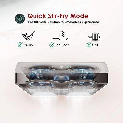 FOTILE Pixie Air® Series Slim Line Under the Cabinet Range Hood with WhisPower Motors and Capture-Shield Technology for Powerful & Quiet Cooking Ventillation