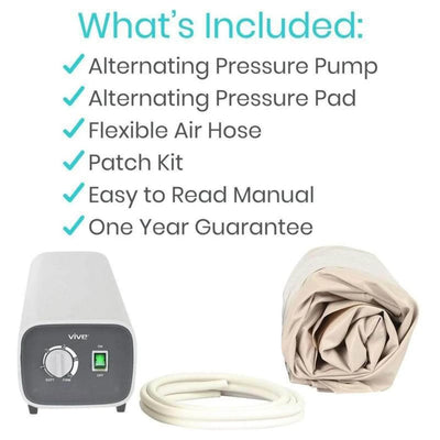 Vive Alternating Pressure Pad, Includes Mattress Pad and Electric Pump System for Bed Sore Prevention