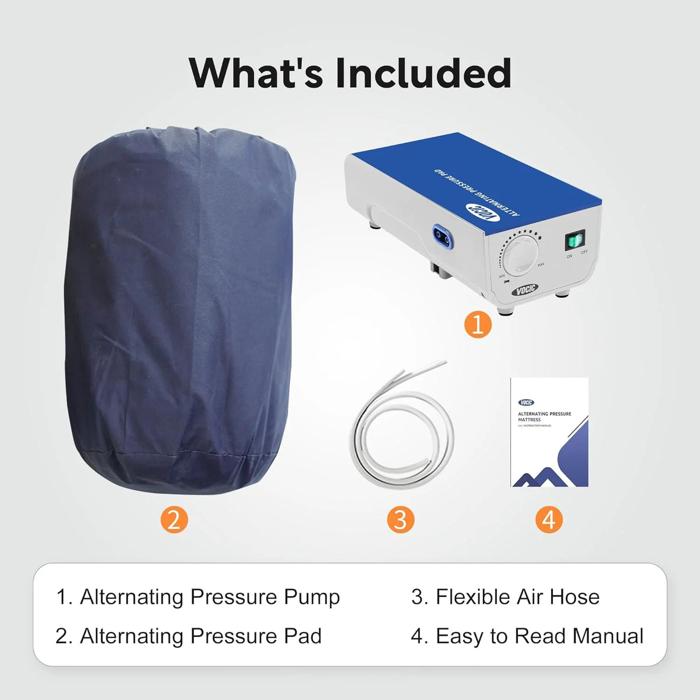 Alternating Air Pressure Mattress with Micro-Ventilation Holes, Bed Sore Pads, Electric Quiet Pump System, Sleep Mode, Air Mattress for Hospital