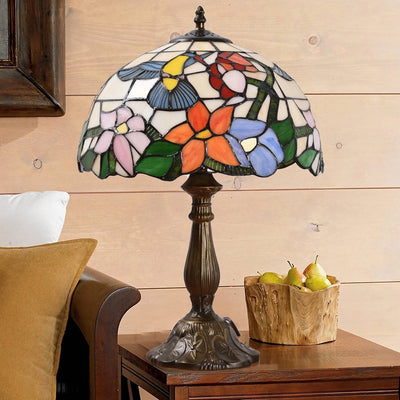 Tiffany Style Table Lamp Stained Glass Lamp Hummingbird Style Bedside Table Lamp Desk Reading Light 18" Tall Decor Bedroom Living Room Home Office