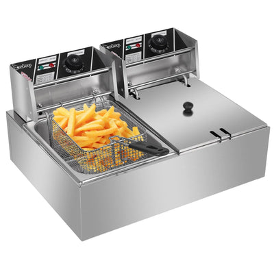 SalonMore 5000W 12.7Qt Professional Stainless Steel Deep Fryer with Removable Basket