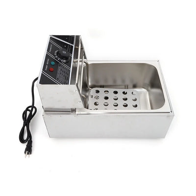 6L/6.3QT Electric Deep Fryer Stainless Steel Restaurant Home 1700w Countertop 1700W Extra Large Electric Deep Fryer Commercial Restaurant Fry Basket 6L 6L Electric Deep Fryer 1700W Single Tank