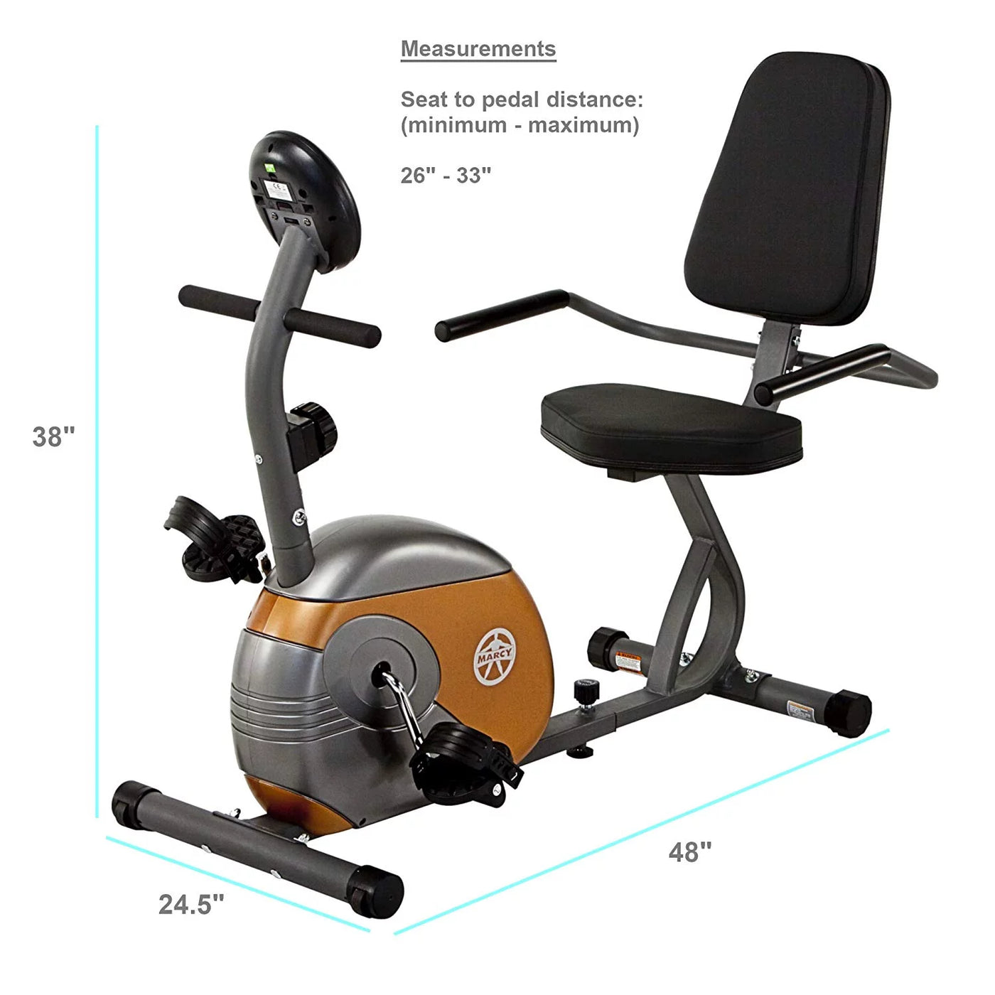 Marcy ME709 Recumbent Magnetic Exercise Bike Cycling Home Gym Equipment