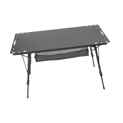 Miulika Folding Table Camping Table Foldable Small Table Sturdy Outdoor Table with Adjustable Legs for Camp Garden Barbecue Yard Boat Black