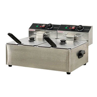 23 in. Commercial Electric Countertop Stainless Steel Deep Fryer 12L 2.5KW