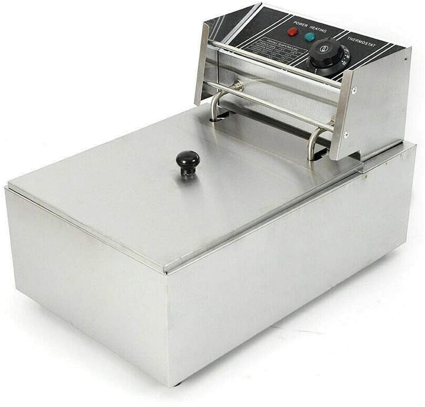 WUZSTAR 1700W Electric Deep Fryer,Stainless Steel Single Tank Restaurant Home Oil Frying Pot Kitchen Frying Machine 6.3QT/6L