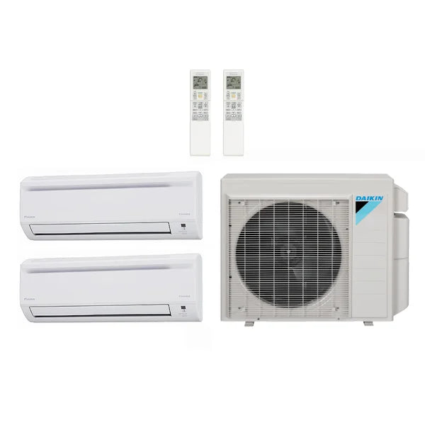 Daikin 22,000 Btu 17.7 Seer 2-Zone Ductless Mini Split Heat Pump System - 7K-15K - 4MXS36RMVJU - CTXS07LVJU - FTXS15LVJU