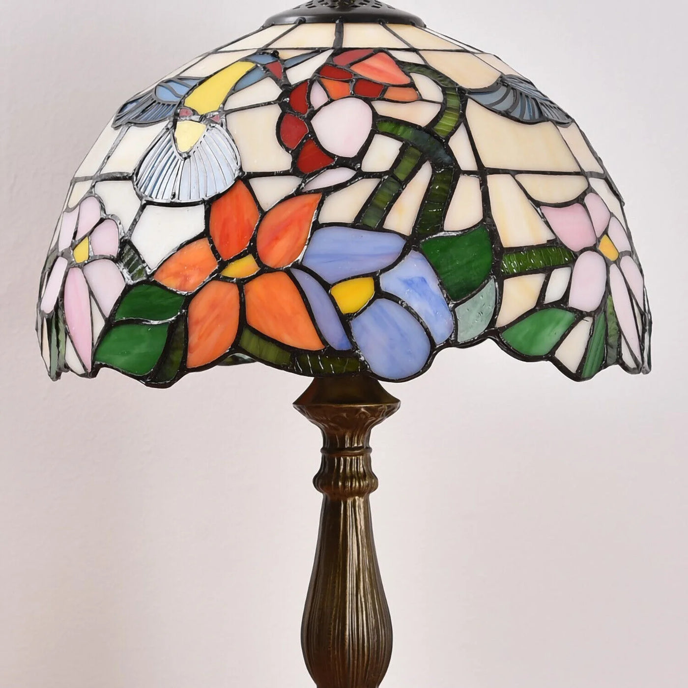 Tiffany Style Table Lamp Stained Glass Lamp Hummingbird Style Bedside Table Lamp Desk Reading Light 18" Tall Decor Bedroom Living Room Home Office