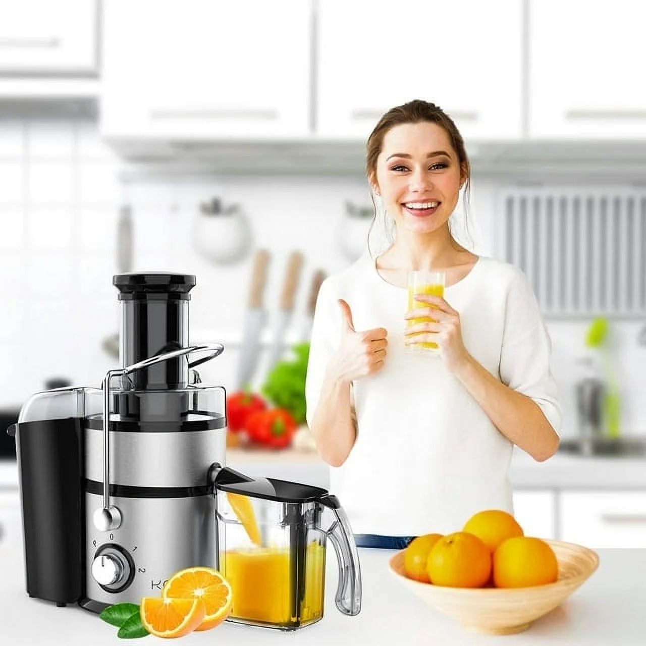 Centrifugal Juicer Machines Vegetable and Fruit,1100W Juice Extractor with 3" Feed Chute,BPA Free,Easy to Clean,High Juice Yield,Black