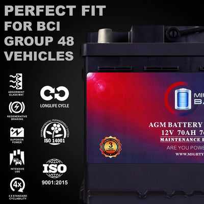 MM-H6 Group 48 12V 70AH 120RC 760CCA Replacement Battery Compatible with Chevrolet Silverado 1500 1/2 Ton 07-13