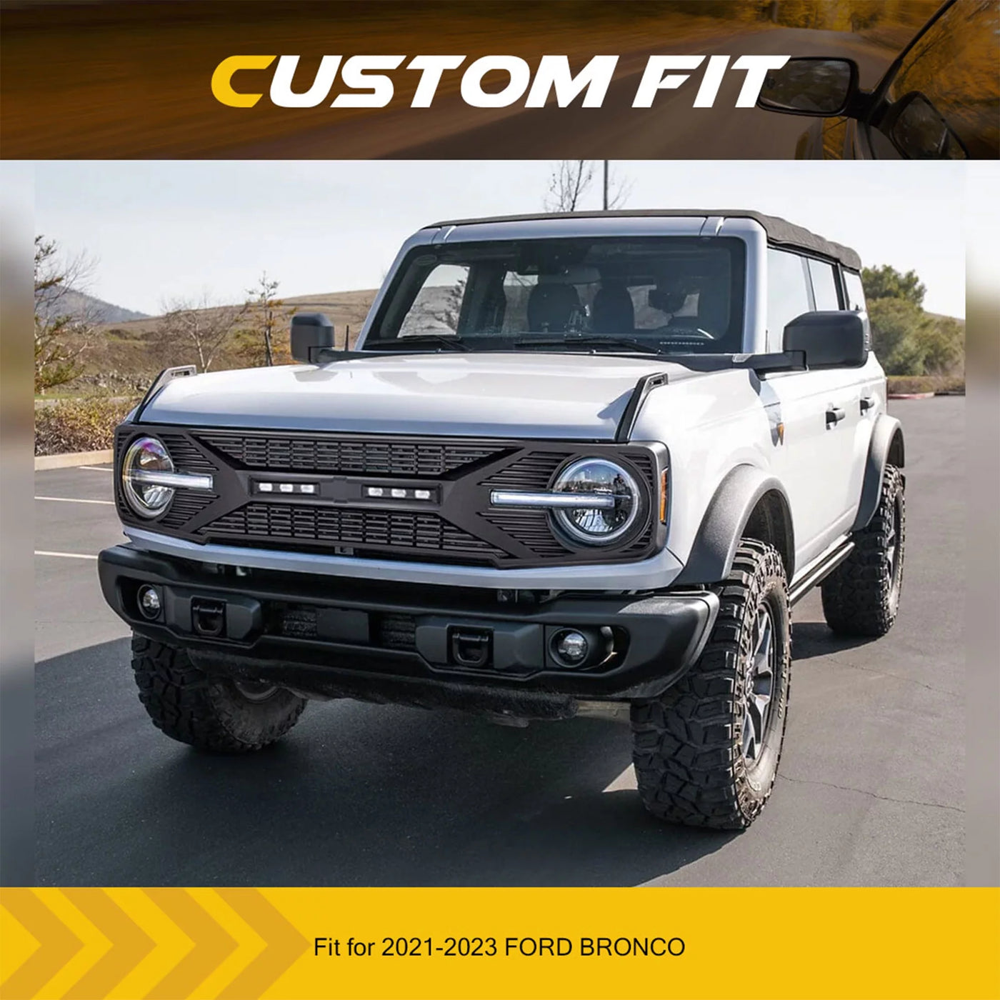 AMERICAN MODIFIED Grille w/ Lights for 21-24 Ford Bronco w/ Front Camera