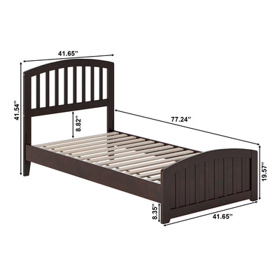 AFI Quincy Twin Solid Wood Low Profile Platform Bed with Matching Footboard, Espresso