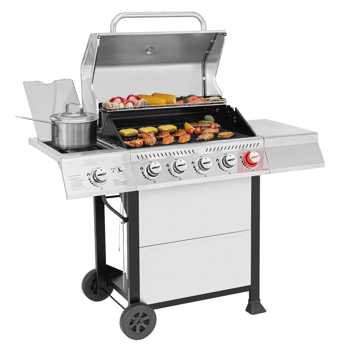 Royal Gourmet GA5401T 5-Burner BBQ Liquid Gas Grill with Sear Burner and Side Burner, 64,000 BTU