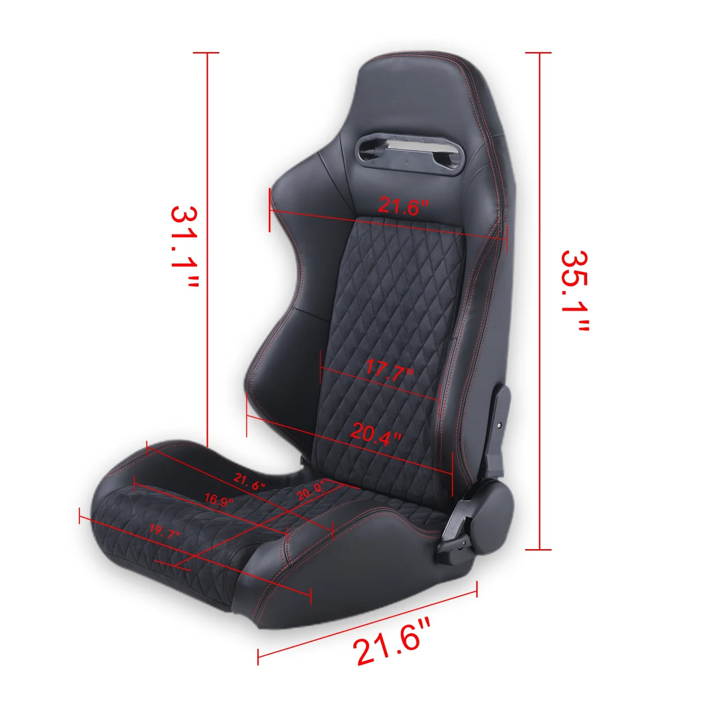 High Quality Racing Seat with Suade Material Double Slider Design - Set of 2 Pieces