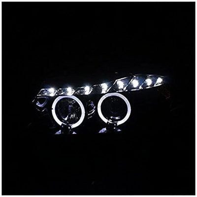 Spec-D Tuning 2LHP-E9005G-8-TM BMW E90 3-Series 4Dr R8 Led Strip Drl Projector Headlights Glossy Black