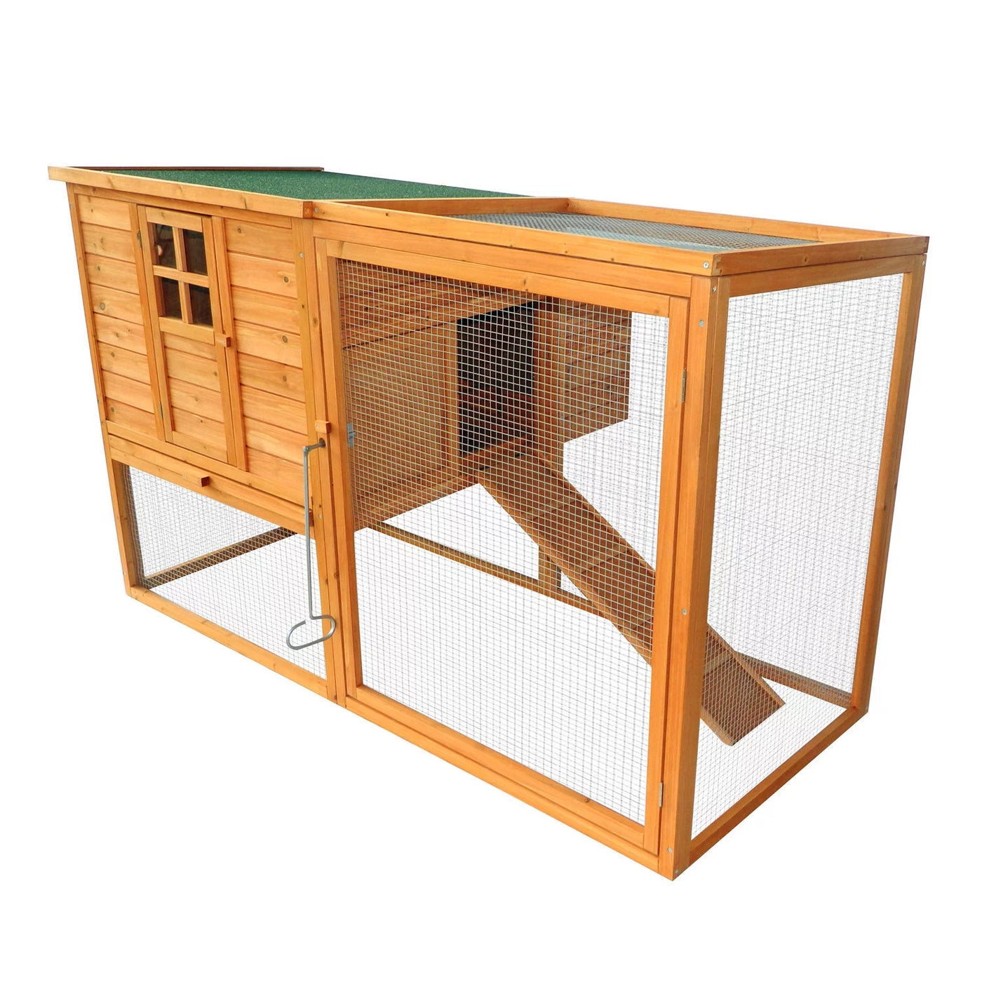 PawHut 64" Large Wooden Chicken Coop Kit With Outdoor Run And Nesting Box