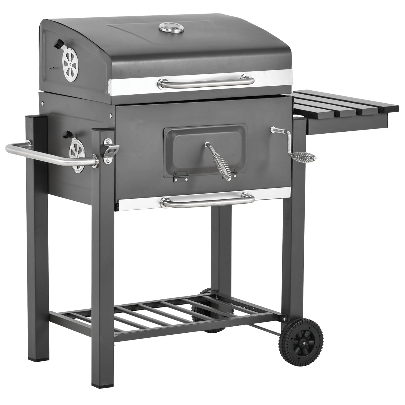 Outsunny Charcoal BBQ Grill, Outdoor Portable Cooker, Gray