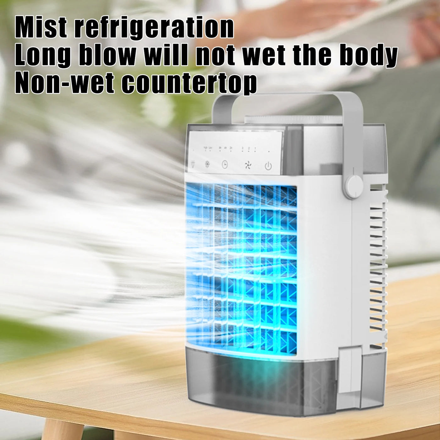 Homester Portable Air Conditioners Fan, 1000ml Tank Evaporative Air Cooler with 3 Speed Humidify & 7 LED Light Cooling Fan for Indoor Home Office Bedroom