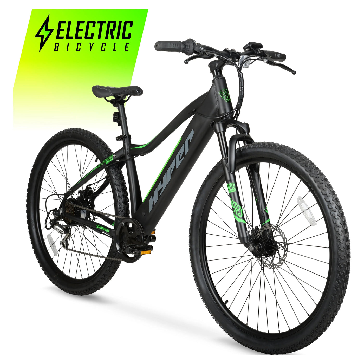 Hyper Bicycles 29" 36V Electric Mountain Bike for Adults, Pedal-Assist, 250W E-Bike Motor, Black