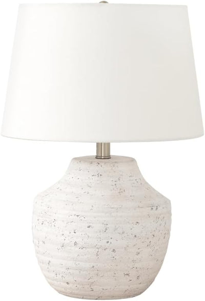 9730 LightingTable Lamp, Cream Concrete, Ivory/Cream Shade, Modern