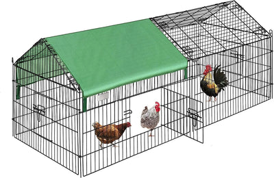 SPECSTAR 71” x 30” Chicken Coop Large Metal Chicken Cage House, Waterproof, Green